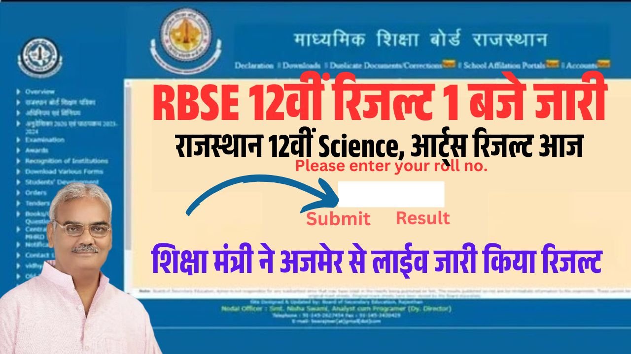 Rajasthan RBSE 12th Science Result 2026
